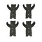 Set of 4 Cast Iron Bear Hug Wall Hook Decorative Coat Rack Towel Holder Decor